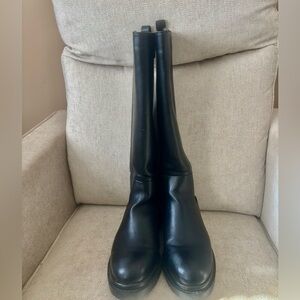 Black Knee-High Leather Boots
